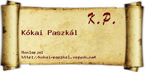 Kókai Paszkál névjegykártya